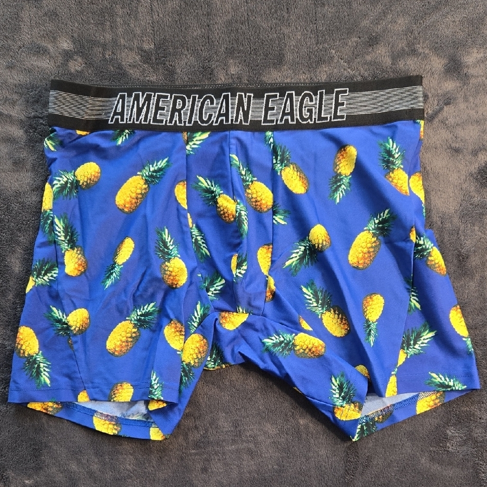 American Eagle Blue Pineapple Print Boxers